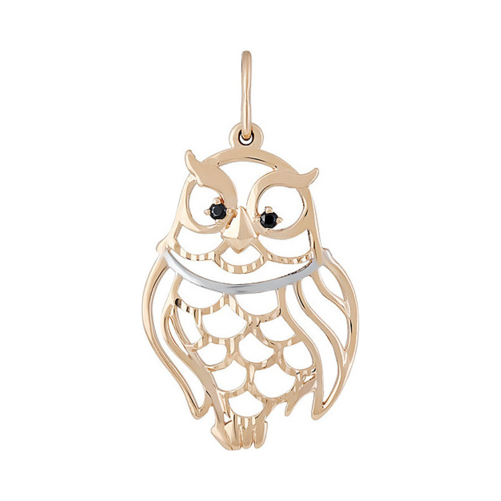 Золотая подвеска с алмазкой и фианитом № 133438