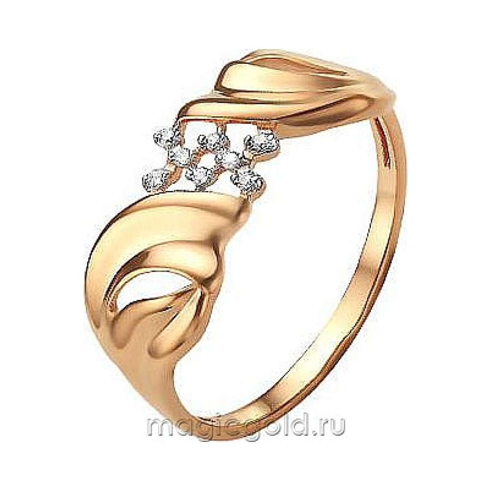 Золотое кольцо с фианитом № 173155