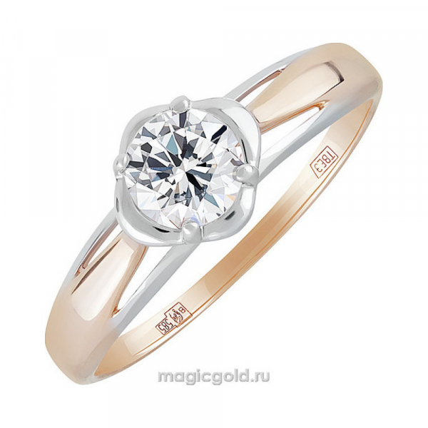 Золотое кольцо с фианитом № 140927
