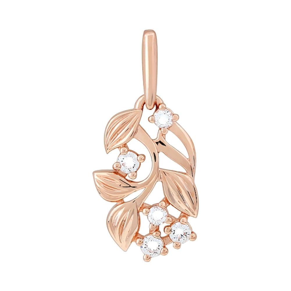 Золотая подвеска с фианитом № 120139