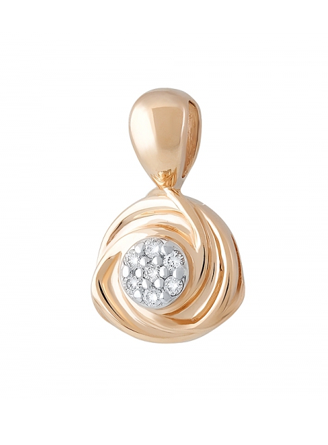 Золотая подвеска с бриллиантом № 129428