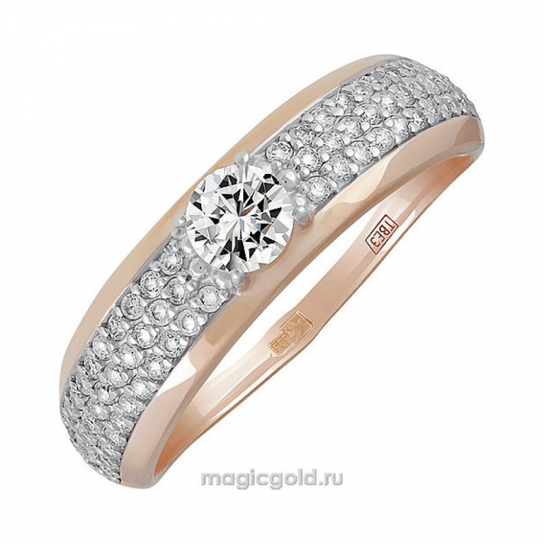 Золотое кольцо с фианитом № 140418