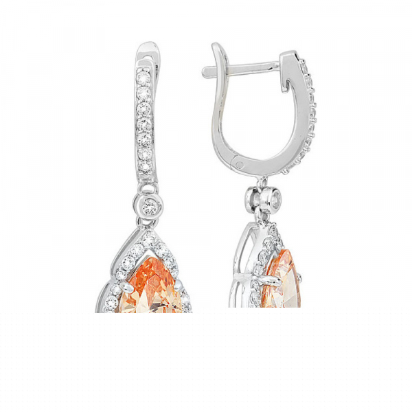 Серебряная подвеска с фианитом и эмалью № 106219