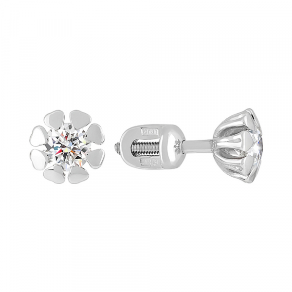 Пуссеты с бриллиантом № 121547