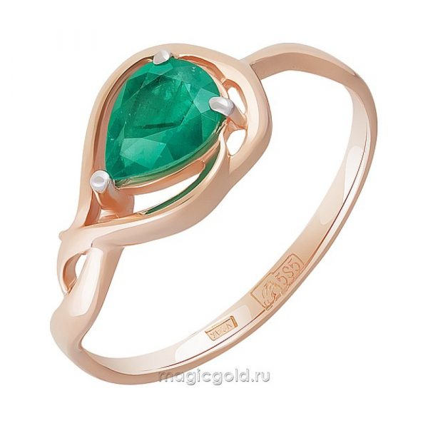 Золотое кольцо с изумрудом № 161271