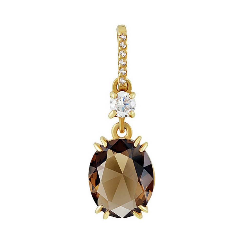 Серебряная подвеска с алпанитом, фианитом и золотым покрытием № 134002