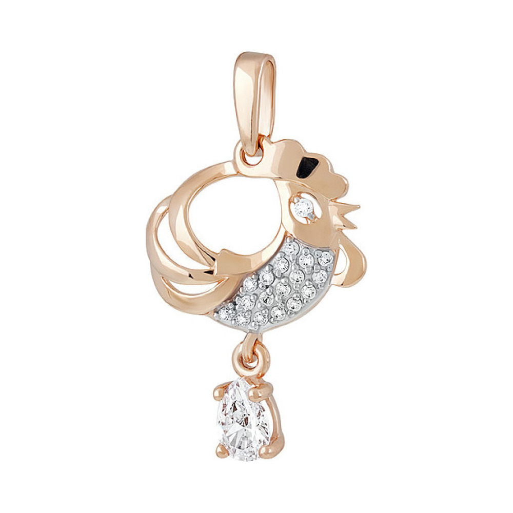 Золотая подвеска с фианитом № 138196