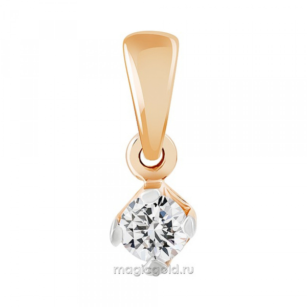 Золотая подвеска с бриллиантом № 115714
