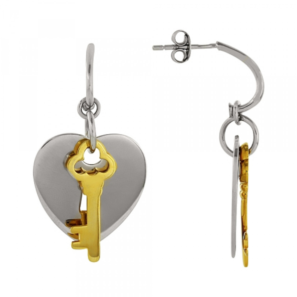 Серебряные серьги без камня с золотым покрытием № 83007