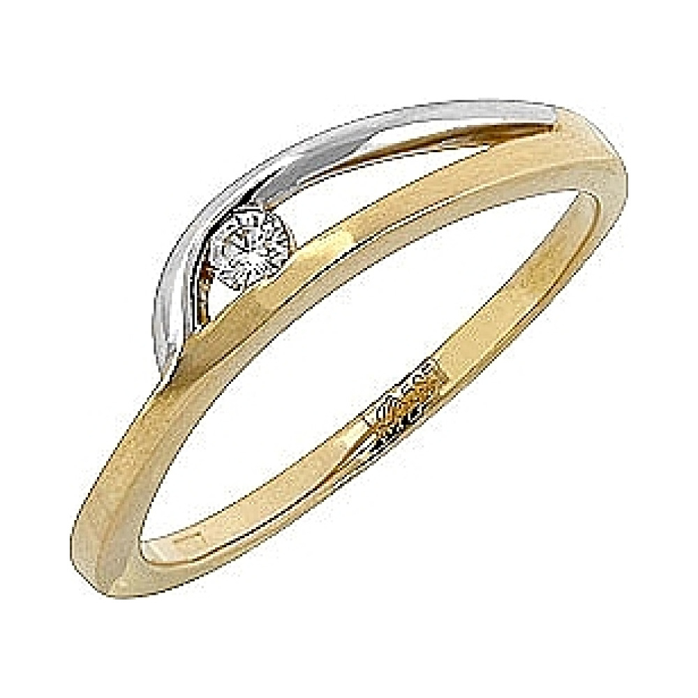 Золотое кольцо с бриллиантом № 98783