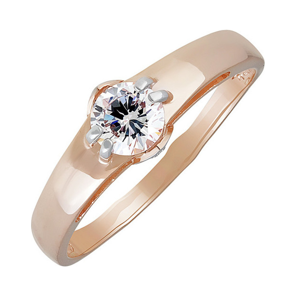 Золотое кольцо с фианитом № 138296