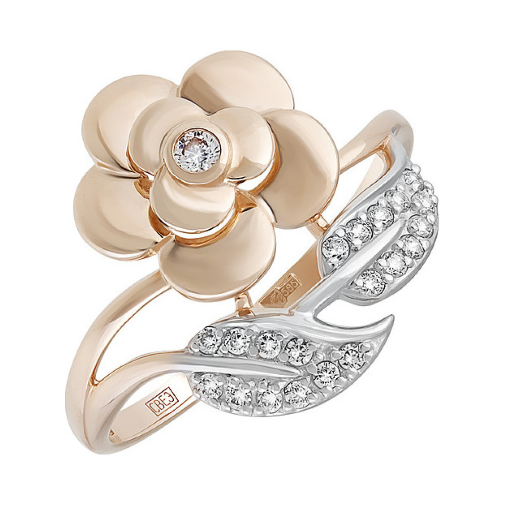 Золотое кольцо с фианитом № 135415