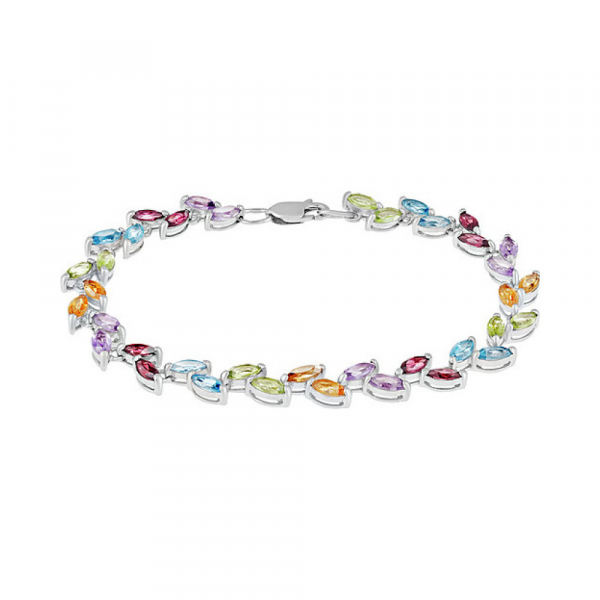 Серебряный браслет с полудраг. вставками № 133795