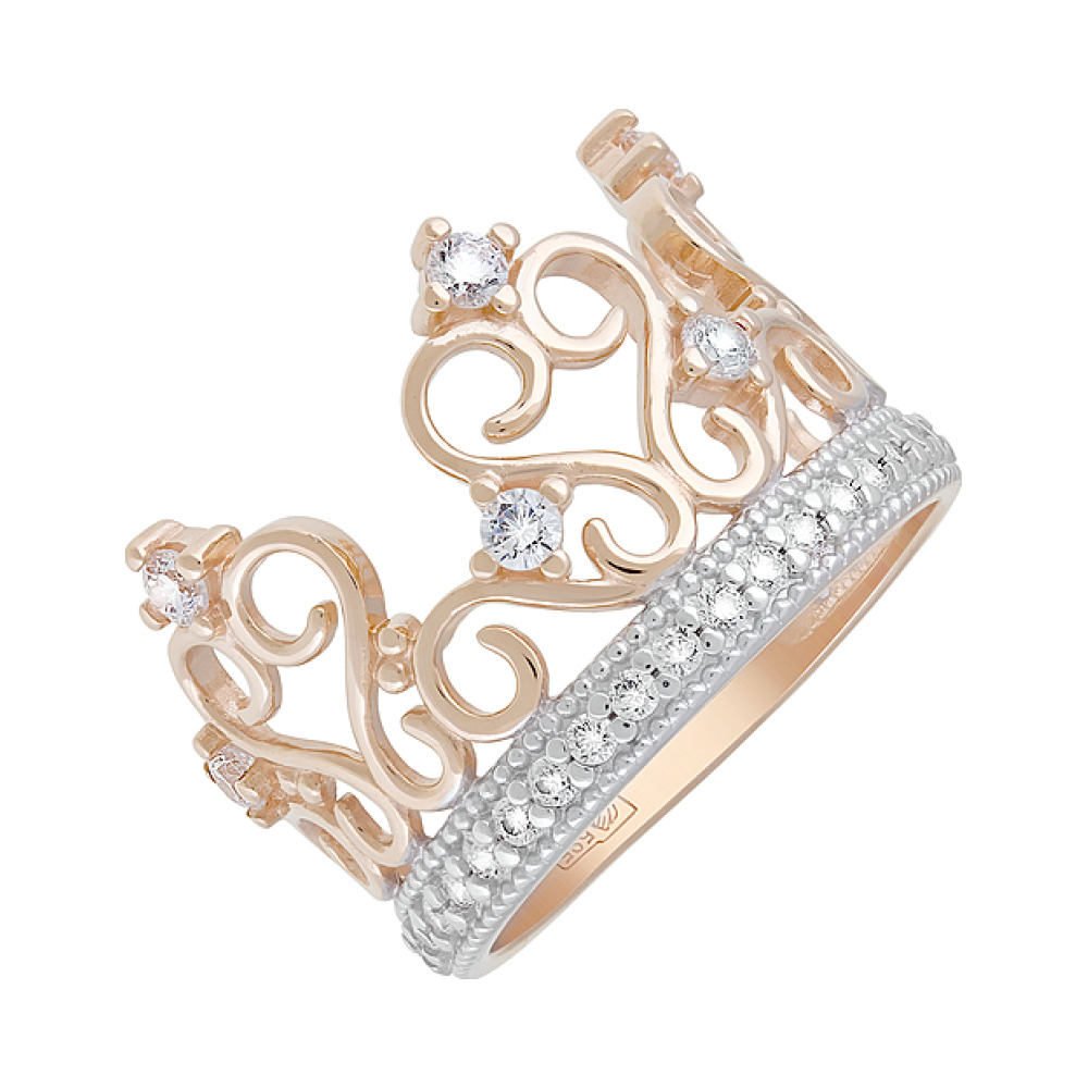 Золотое кольцо с фианитами № 127863