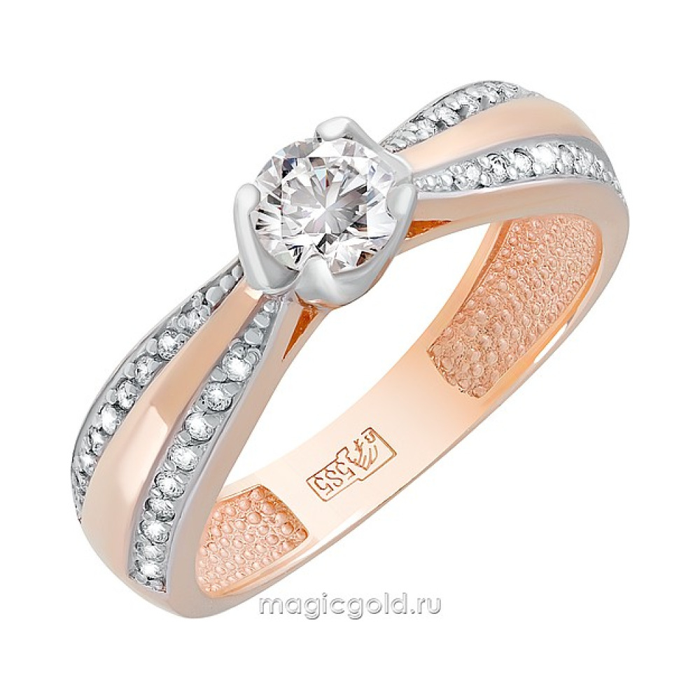 Золотое кольцо с бриллиантом № 160764