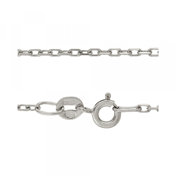 Серебряная цепь якорная граненая родированная № 101235