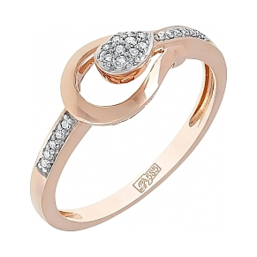 Золотое кольцо с бриллиантом № 114509