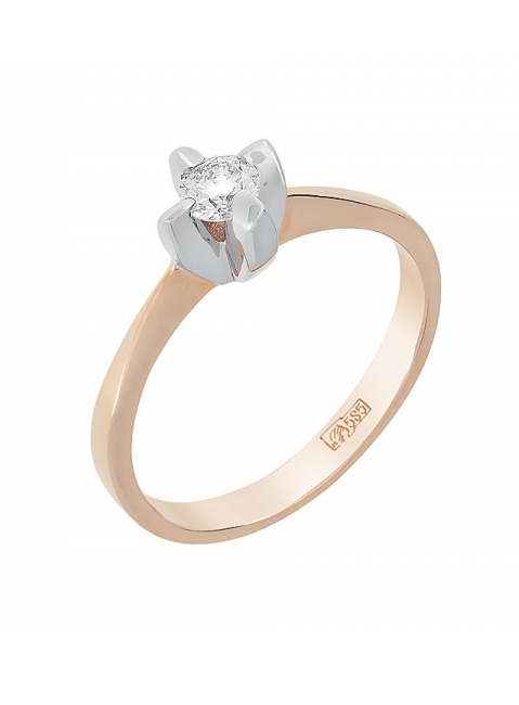 Золотое кольцо с бриллиантом № 40999