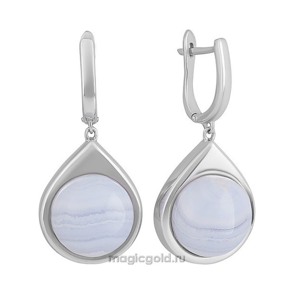 Серебряные серьги с агатом № 155981
