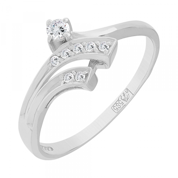 Золотое кольцо с бриллиантом № 75582