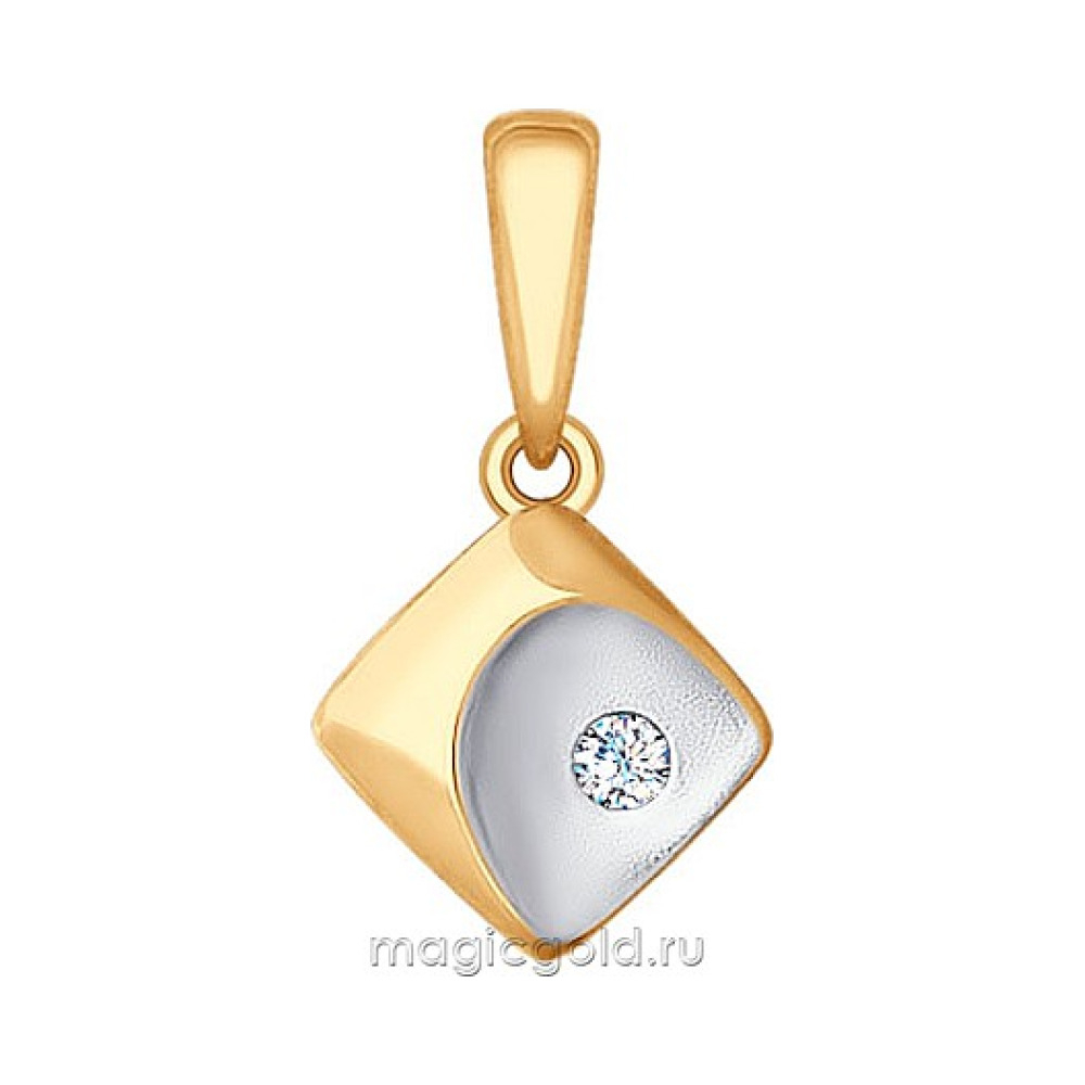 Золотая подвеска с фианитом № 163955