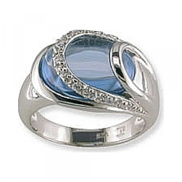  Кольцо с синт. топазом и фианитом TED LAPIDUS № 32640