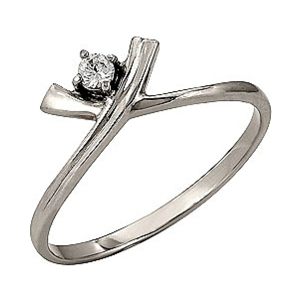 Золотое кольцо с бриллиантом № 113197