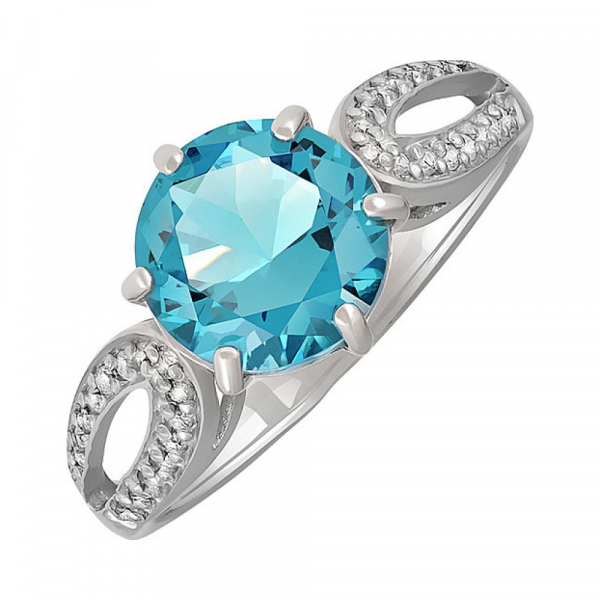 Серебряное кольцо с алпанитом и фианитом № 134041