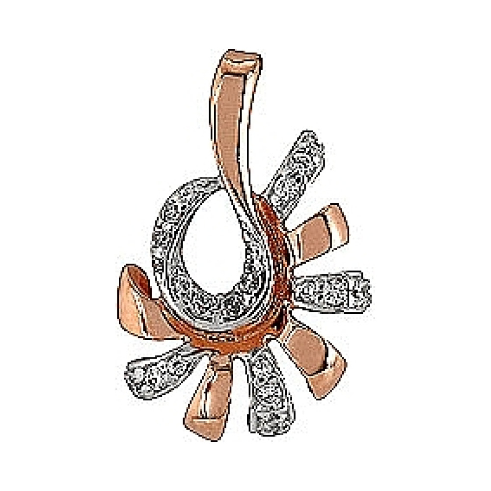 Золотая подвеска с фианитом № 73011