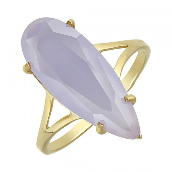 Серебряное кольцо с алпанитом и золотым покрытием № 132476