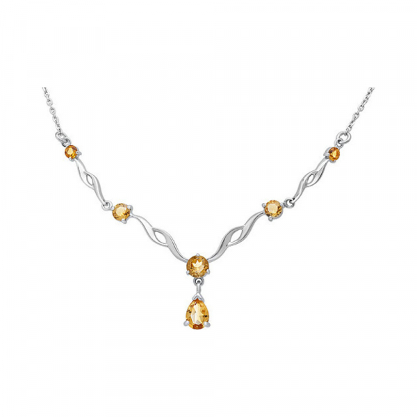 Серебряное колье с цитрином № 133193