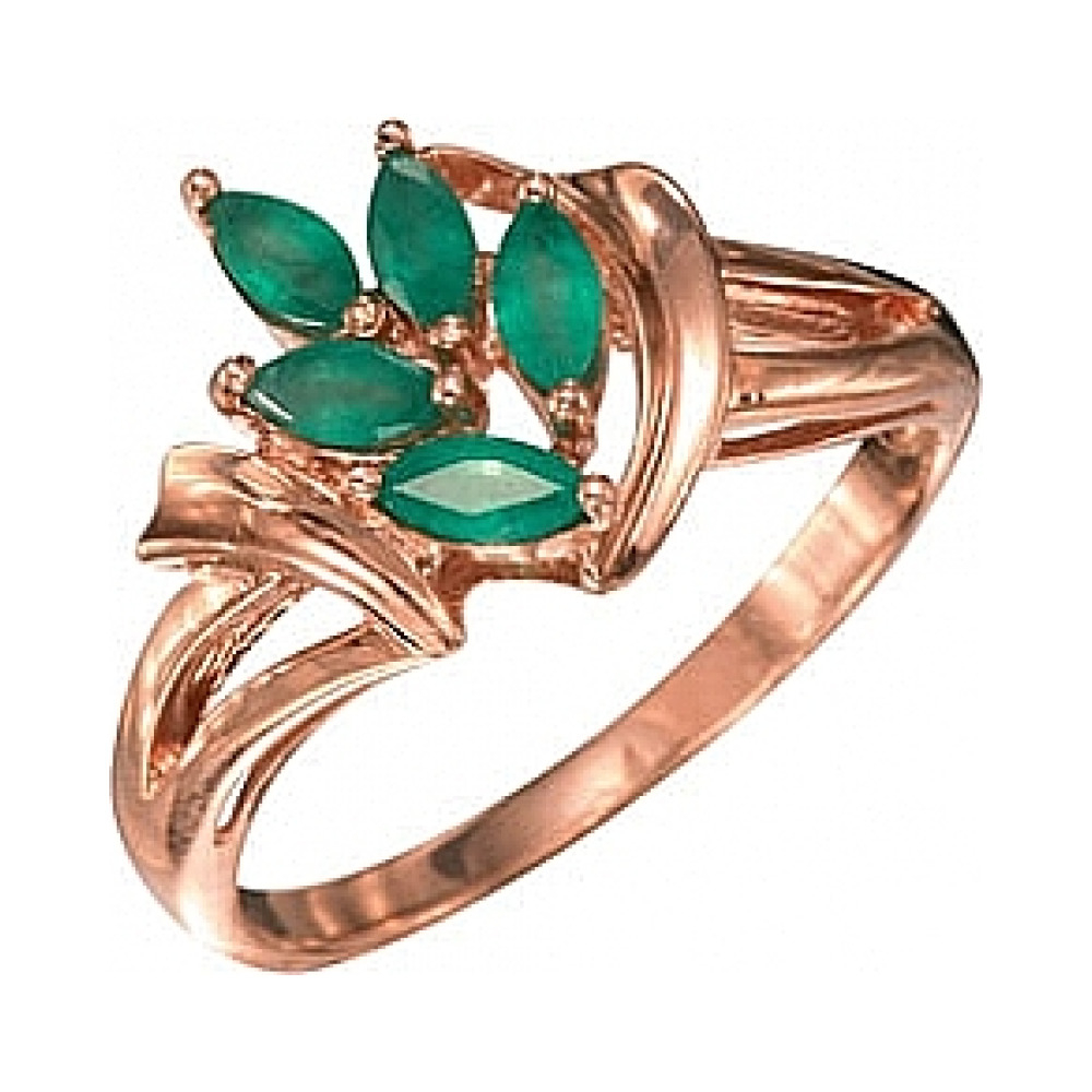 Золотое кольцо с изумрудом № 6954