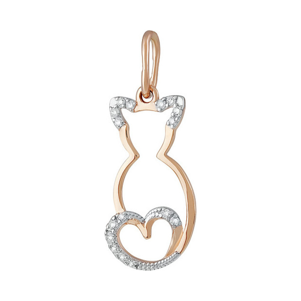 Золотая подвеска с фианитом № 137068