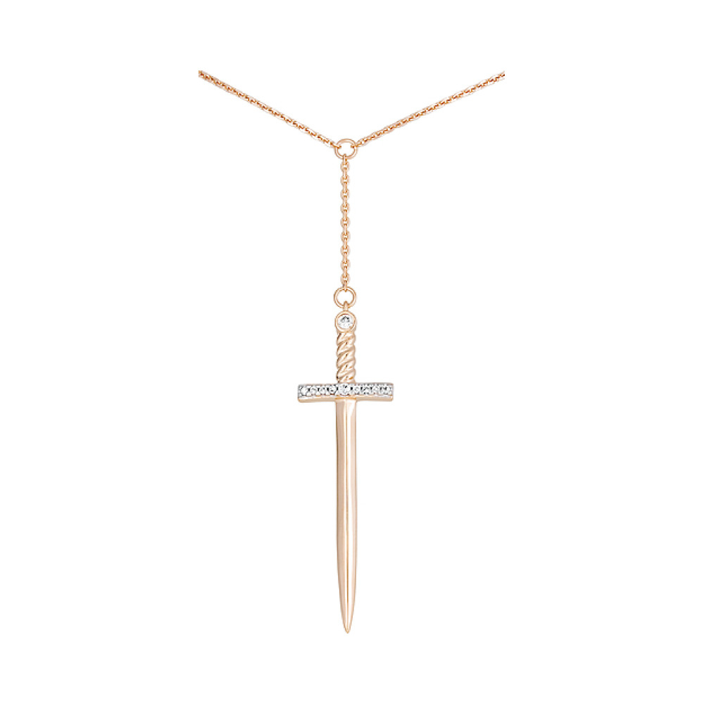 Золотое колье с фианитами № 129218