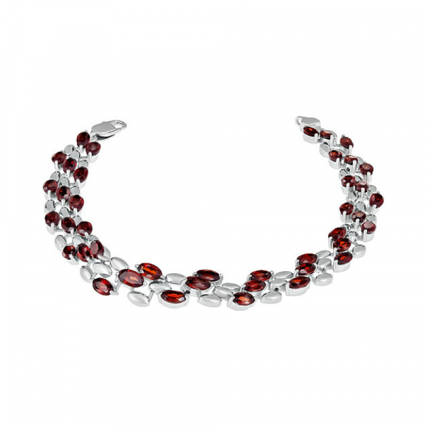 Серебряный браслет с гранатом № 134120