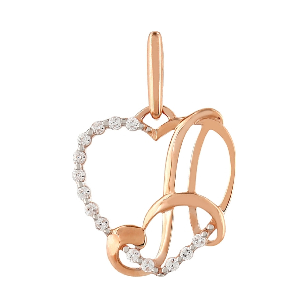 Золотая подвеска с фианитами № 104236