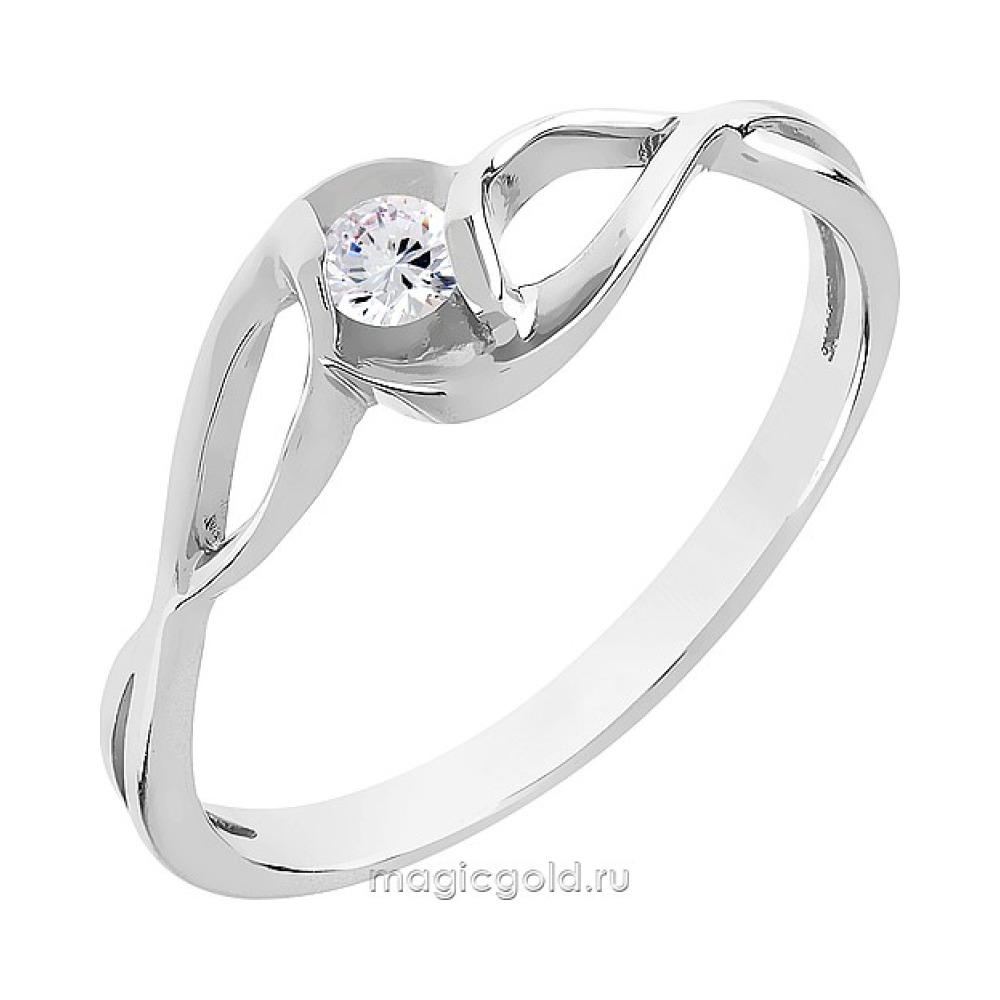 Серебряное кольцо с фианитом № 171376