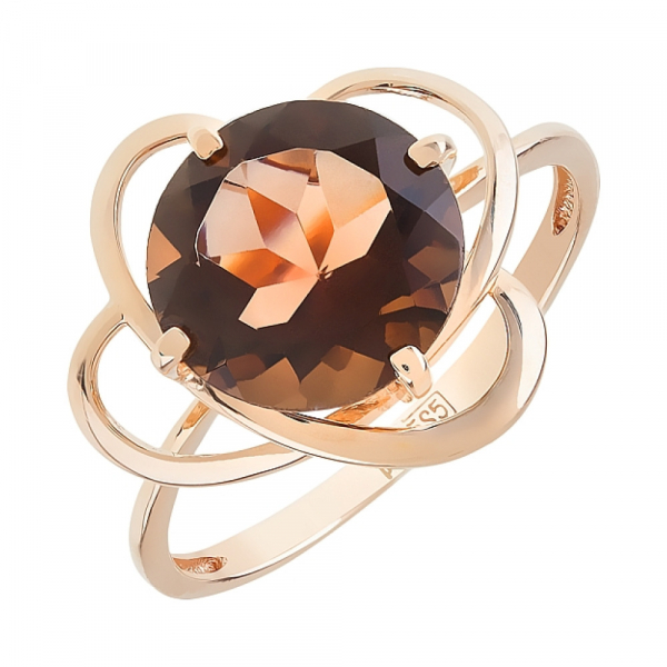 Золотое кольцо с раухтопазом № 107178