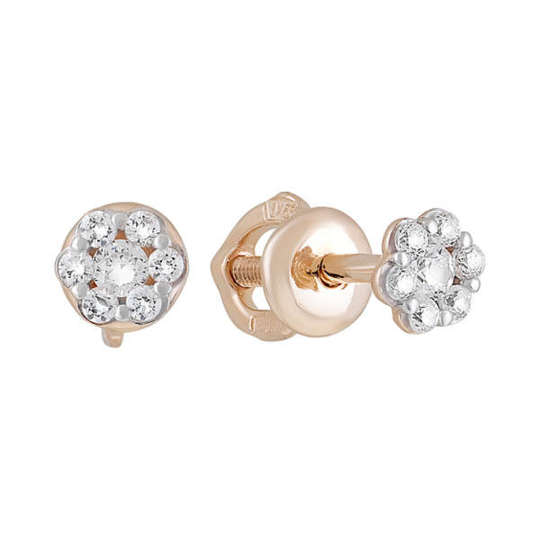 Золотые серьги с фианитом № 82434