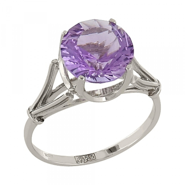 Золотое кольцо с аметистом № 51326