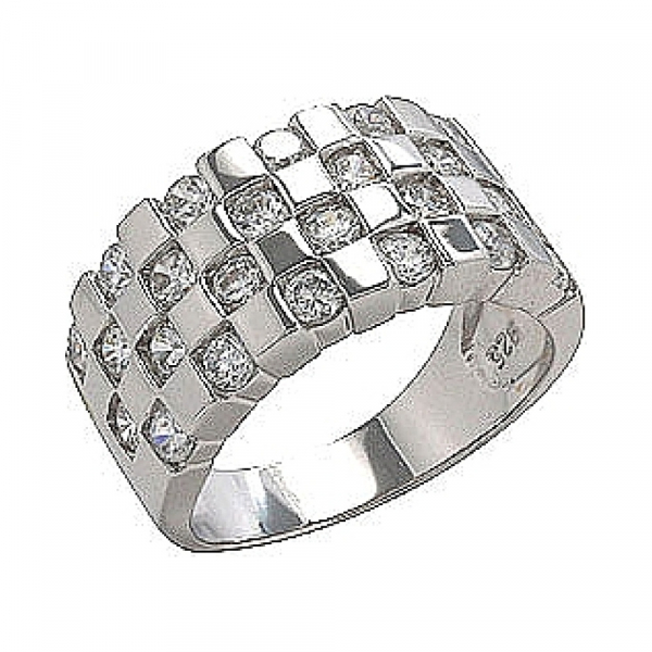 Серебряное кольцо с фианитом № 75052