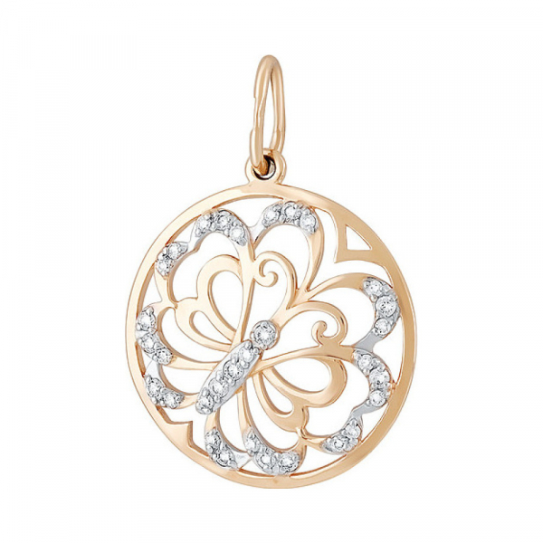 Золотая подвеска с фианитом № 133821