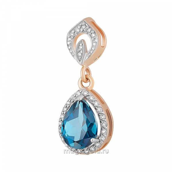 Золотая подвеска с топазом и фианитом № 162984