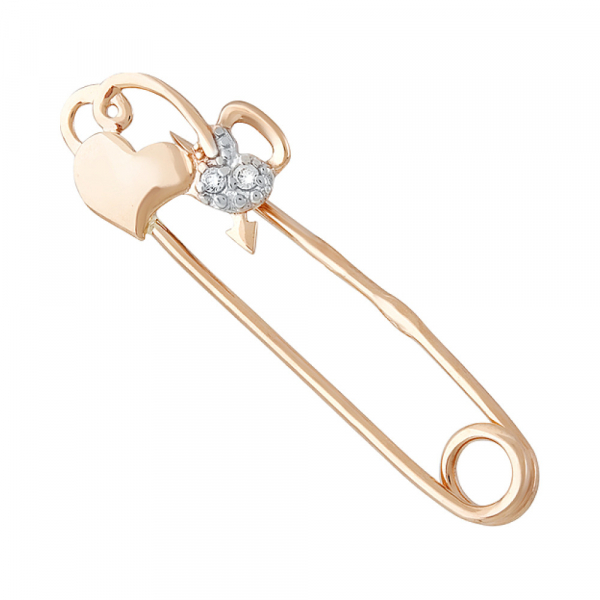 Золотые серьги с раухтопазом и фианитом № 113903