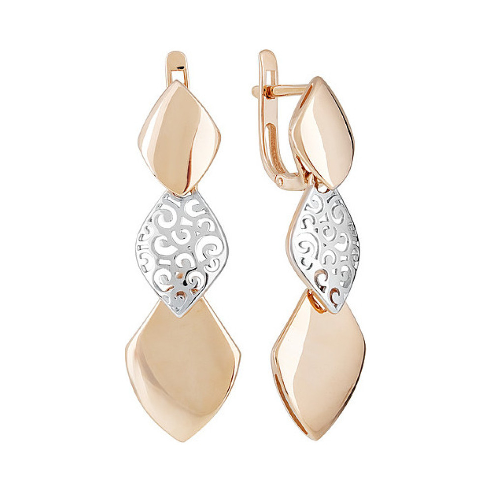 Золотые серьги без камня № 134416