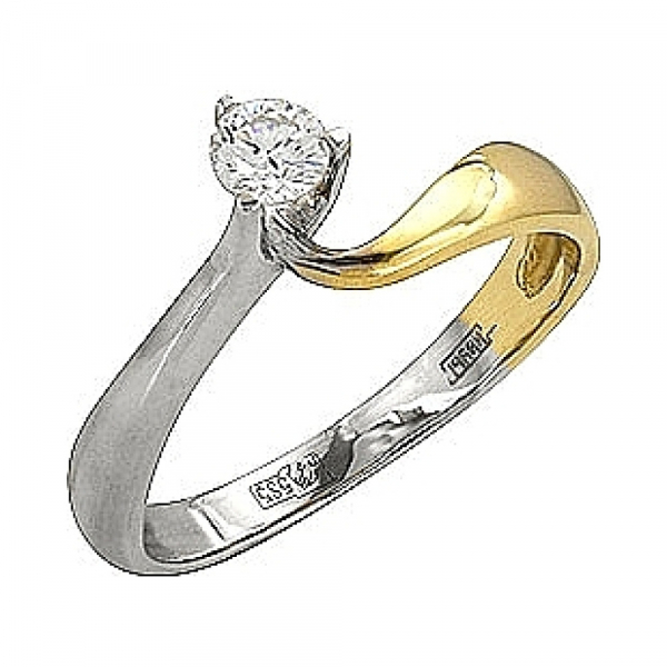 Золотое кольцо с бриллиантом № 41320