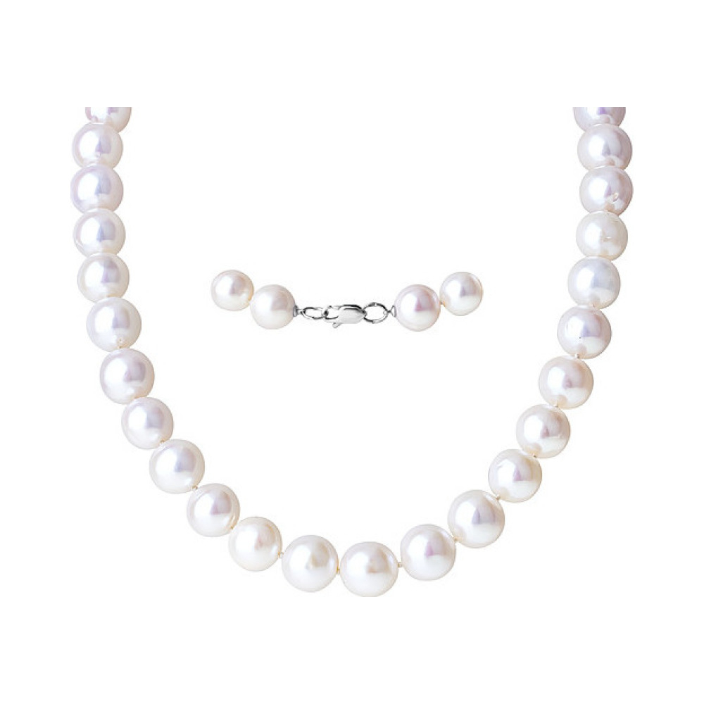 Серебряное колье с жемчугом № 132858