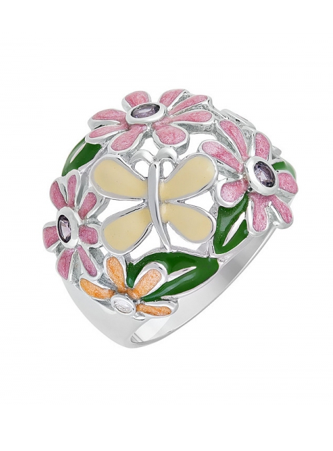 Серебряное кольцо с фианитом № 107325