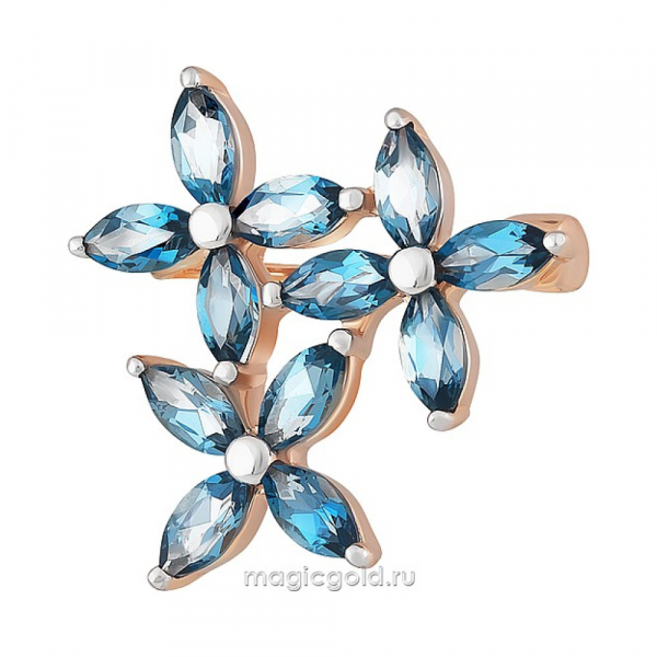 Золотая брошь с топазом № 163488