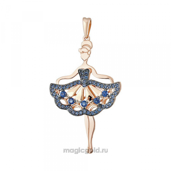 Золотая подвеска с фианитом № 155866